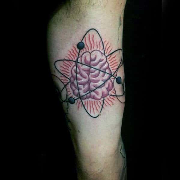 Brain Atom Outer Arm Tattoos For Men