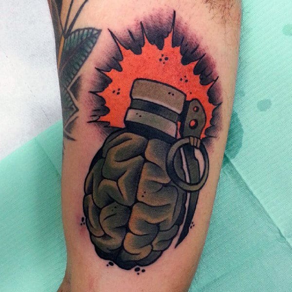 Brain Dynamite Tattoo Male Arms