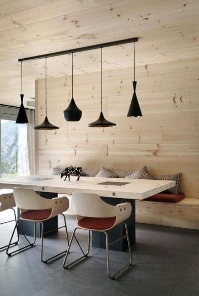Breakfast Nook Stunning Interior Wood Wall Designs