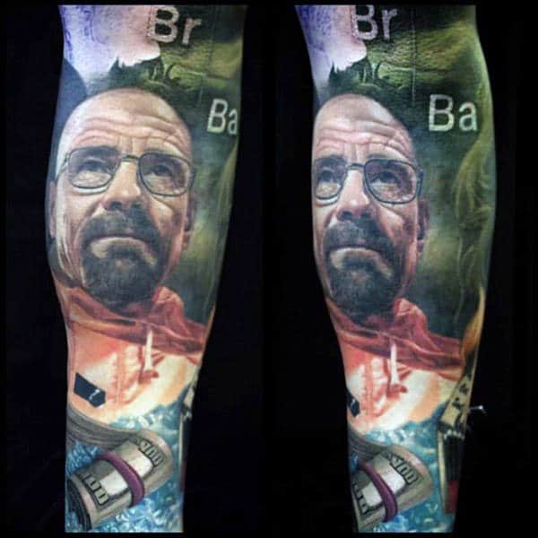 Breaking Bad Themed Sleeve Tattoo Design Ideas For Gentlemen