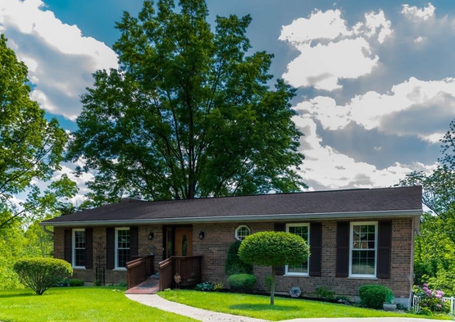 brick ranch-style house