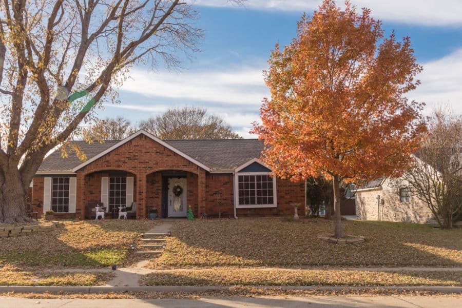 ranch-style house in the suburbs