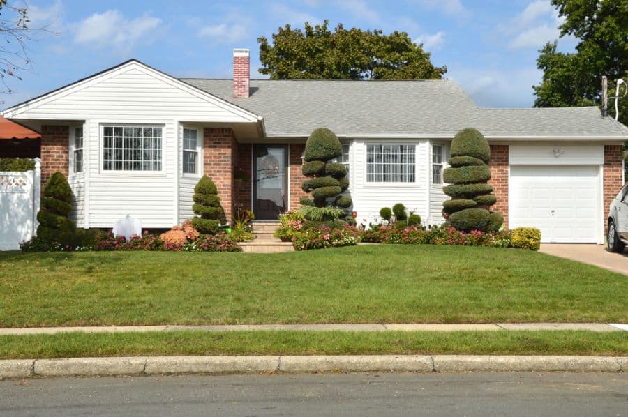 front lawn ranch-style house