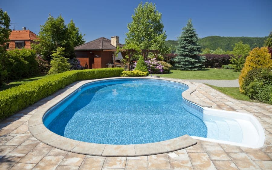 pool paver patio backyard