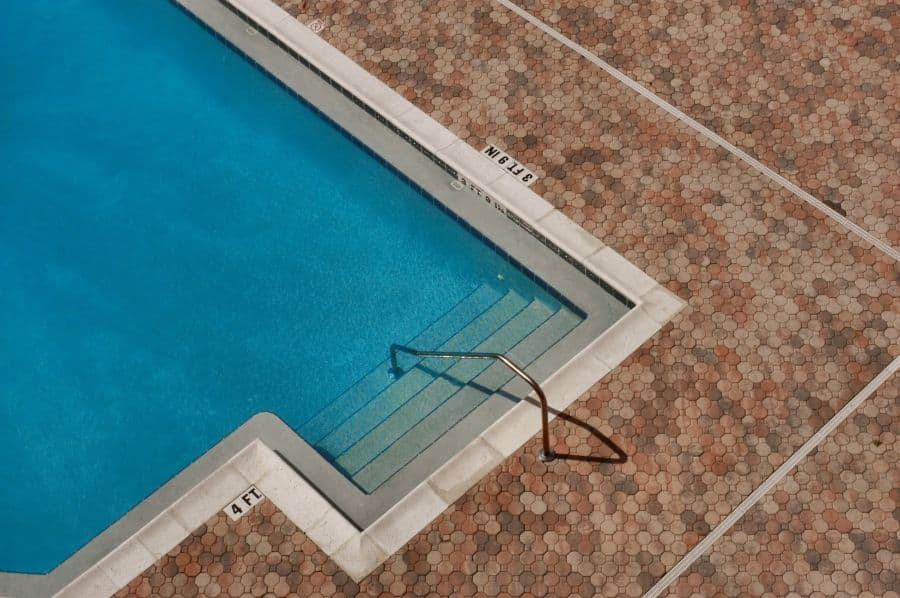 large pool paver patio