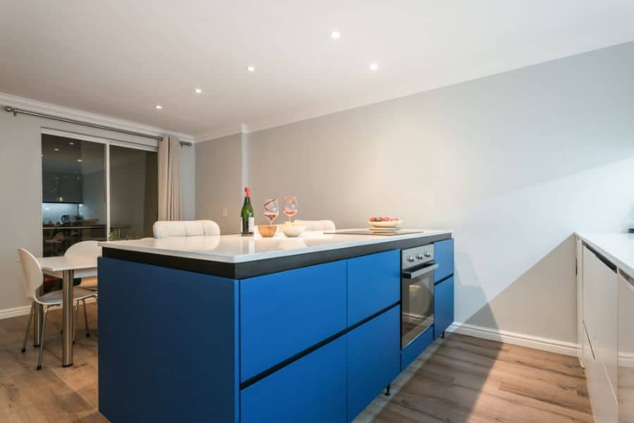 blue kitchen island modern kitchen