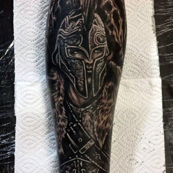 Brilliant Black Warrior Tattoo Mens Forearms