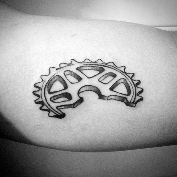 Broken Bicycle Gear Male Bmx Inner Arm Bicep Tattoos