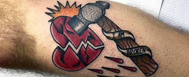 Broken Heart Tattoo Designs For Men