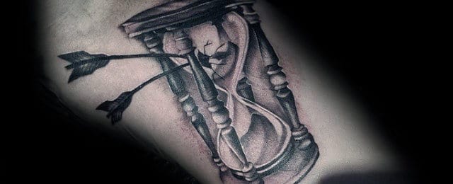 Broken Hourglass Tattoo Designs For Men