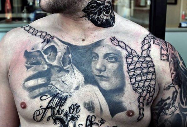 Broken Noose Mens Chest Tattoos