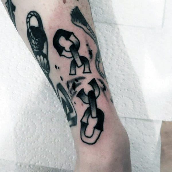 Broken Wrist Chain Tattoo For Guys