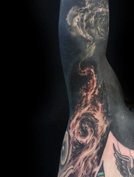 Brown Gray Smoky Spiral Design Male Armpit