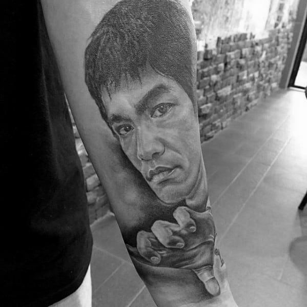 Bruce Lee Tattoo Design Ideas For Males Inner Forearm