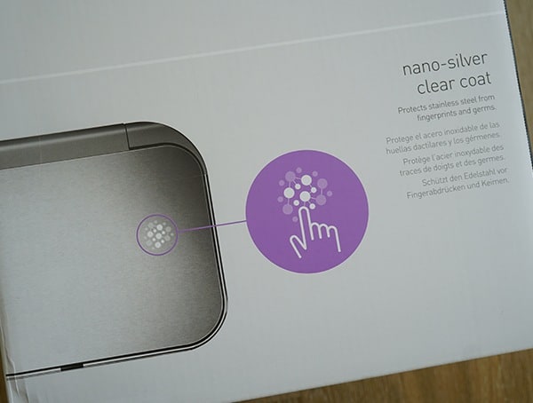 Brushed Stainless Steel With Germ Protection Nano Silver Clear Coat Trash Can