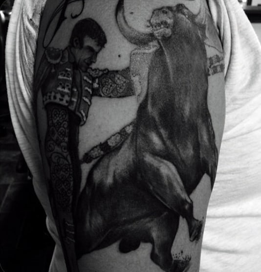 Bull Head Male Tattoo Designs