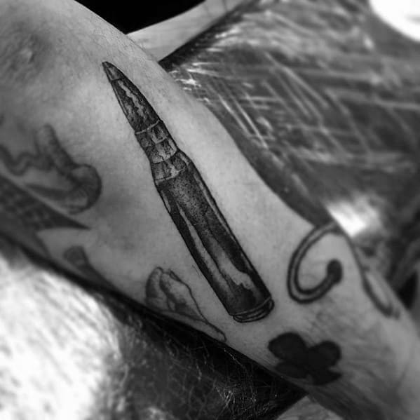 Bullet Coolest Mens Small Outer Forearm Tattoo