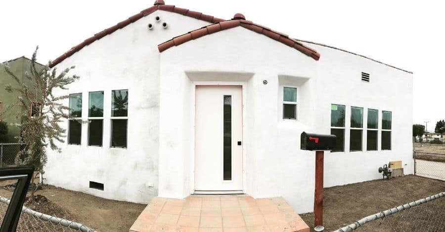 white bungalow spanish-style design