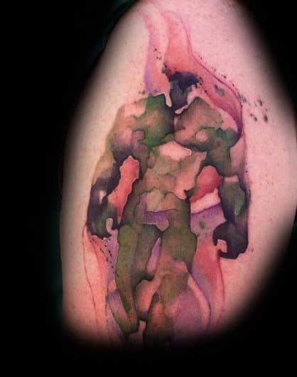 Burning Hulk Tattoo Male Arms
