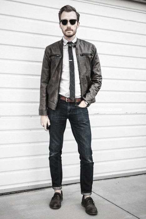 Business Casual How To Wear A Leather Jacket Gentlemens Leather Jacket Outfits Style Ideas