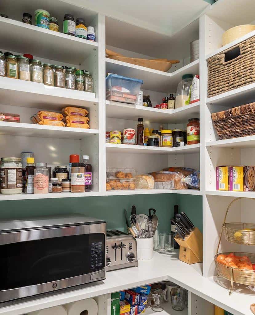 butler pantry corner organization