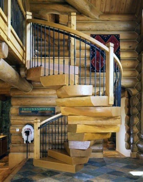 spiral wood staircase