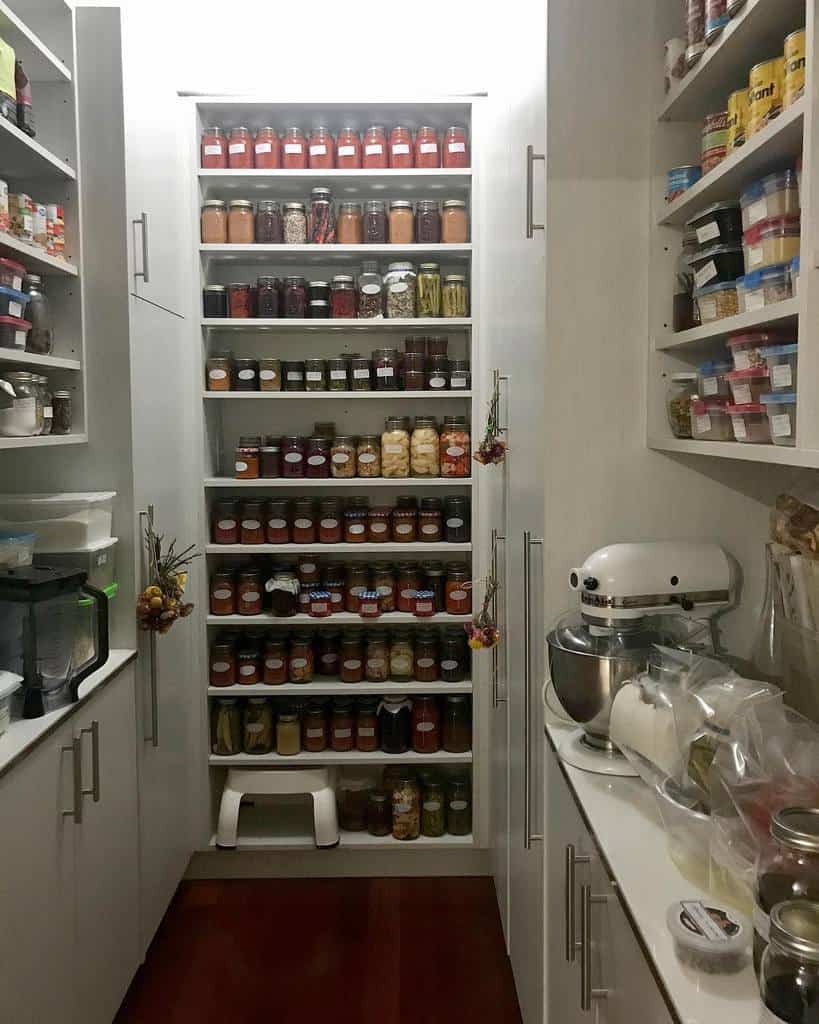 large walk-in cabinet pantry organization 