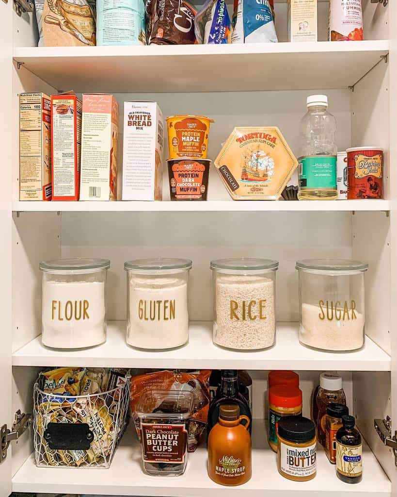well organized kitchen cabinet pantry
