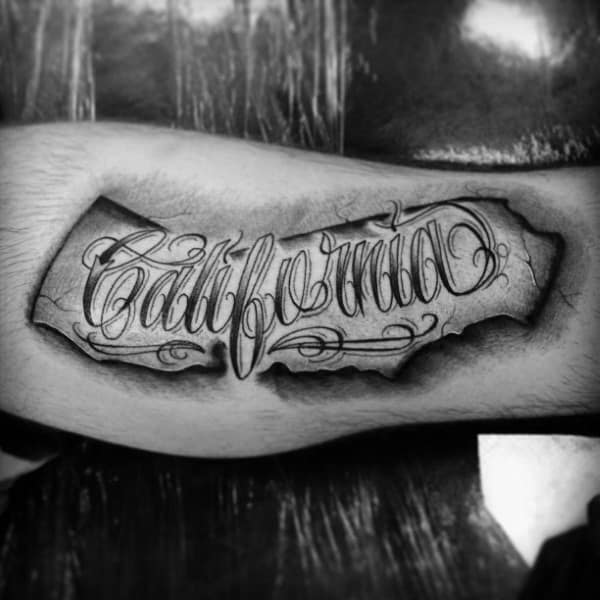 California Mens Leg Tattoo Designs