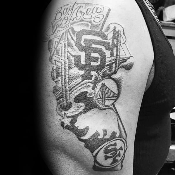 California Themed Guys San Francisco 49ers Arm Tattoo