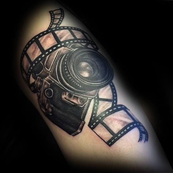Camera And Negative Tattoo Male Forearms