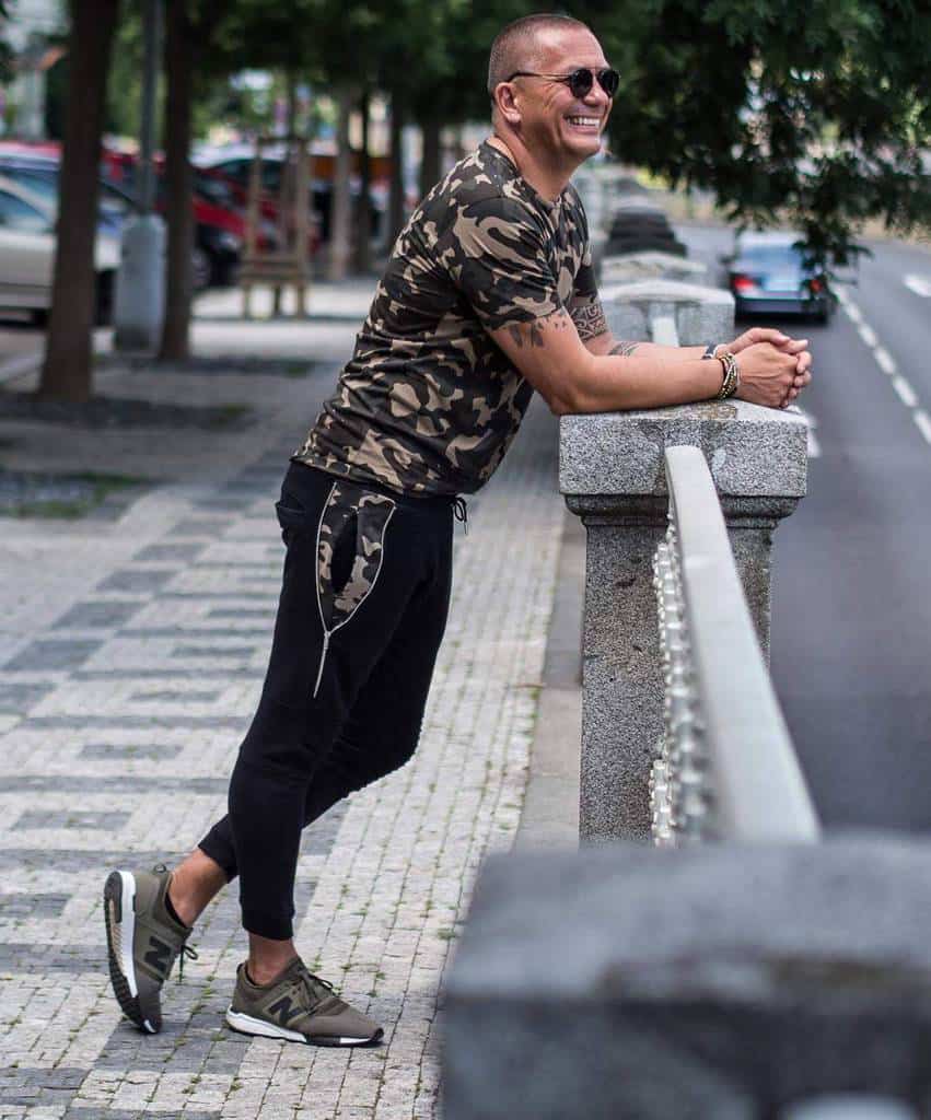 Camo Shirt Jogging Style Outfit