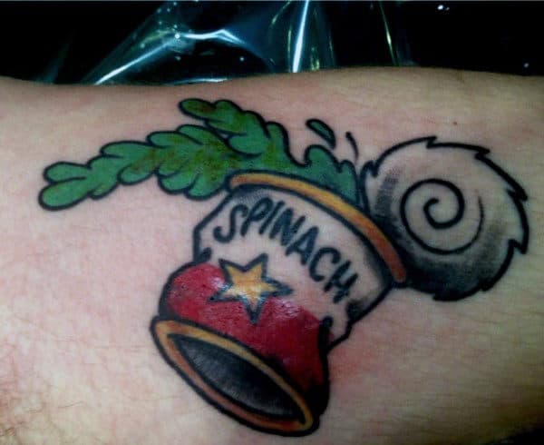 Can Of Spinach Small Popeye Male Tattoos