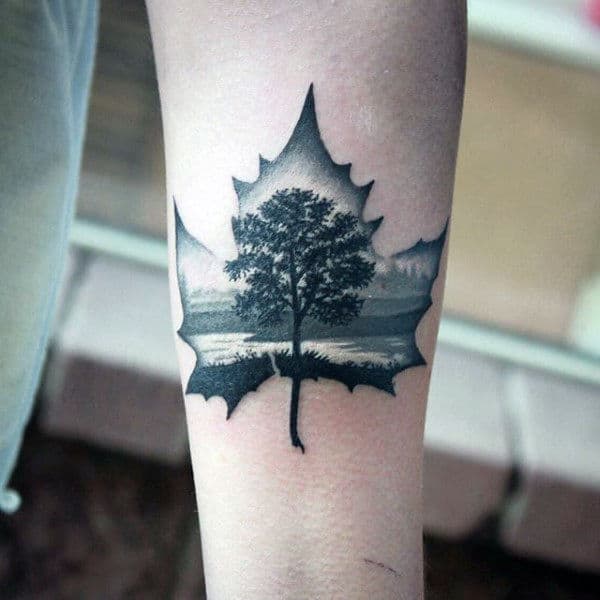 Canadian Maple Leaf Tattoo For Men