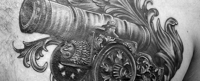 Cannon Tattoo Designs For Men
