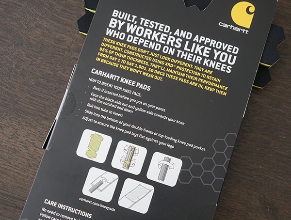 Carhartt Knee Pads Details Package
