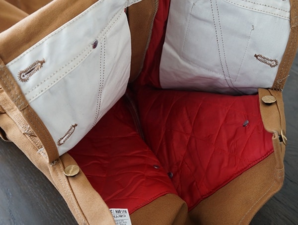 Carhartt Quilt Lined Zip To Thigh Bib Overalls For Men Interior Of Pants