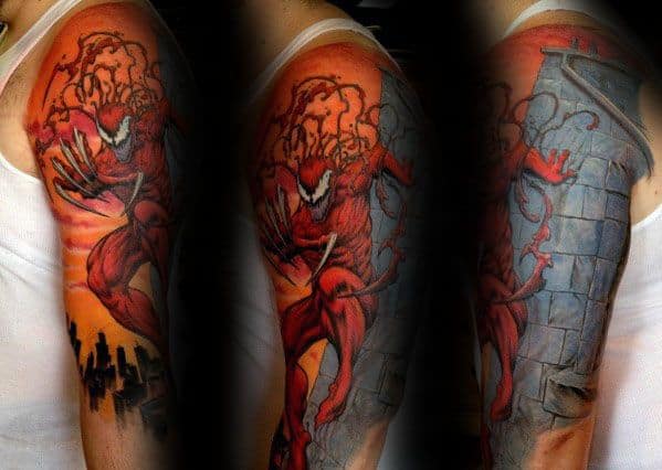 Carnage Tattoo Ideas For Males Half Sleeve