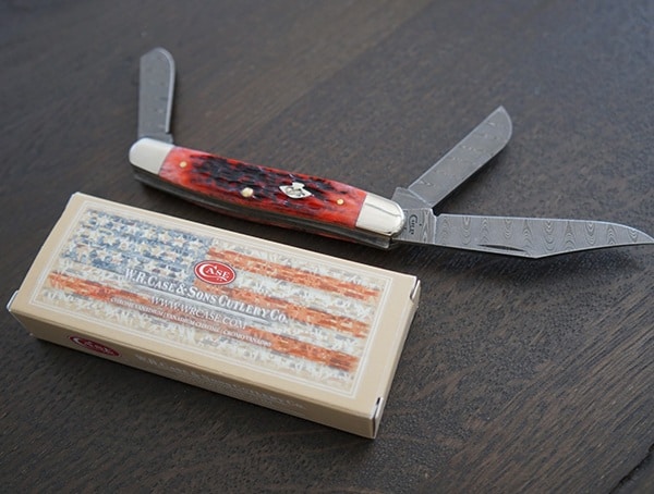 Case Knives Crimson Bone Peach Seed Jig Stockman Knife
