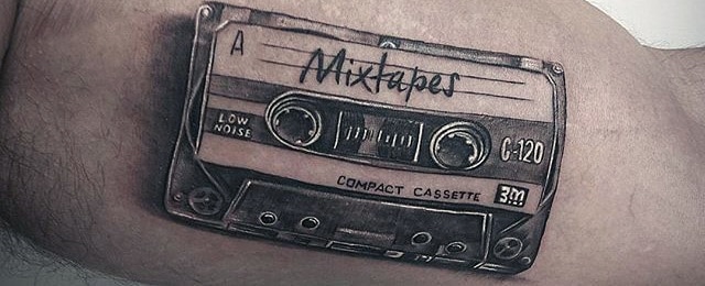 Cassette Tape Tattoo Designs For Men
