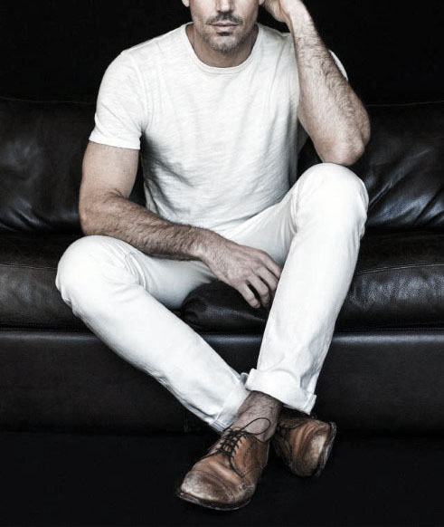 Casual All White Outfits For Men With T Shirt Pants And Brown Dress Shoes