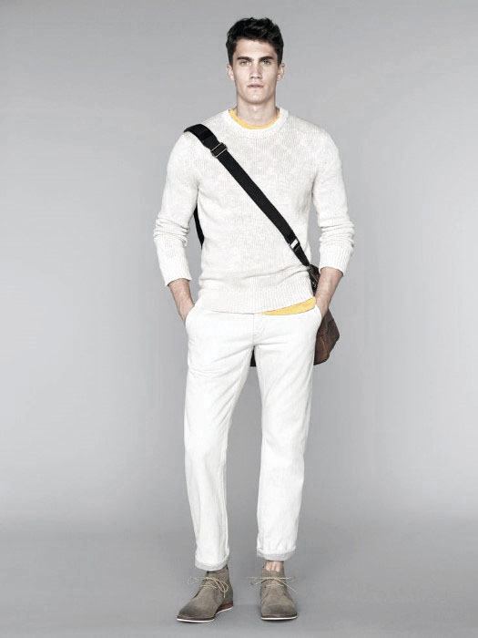 Casual Summer Sweater With Pants Guys All White Outfits