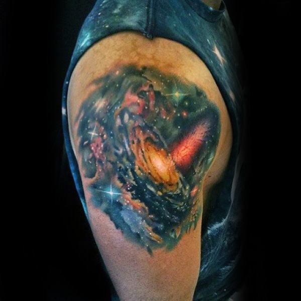 Celestial Male Tattoo Designs On Upper Arm
