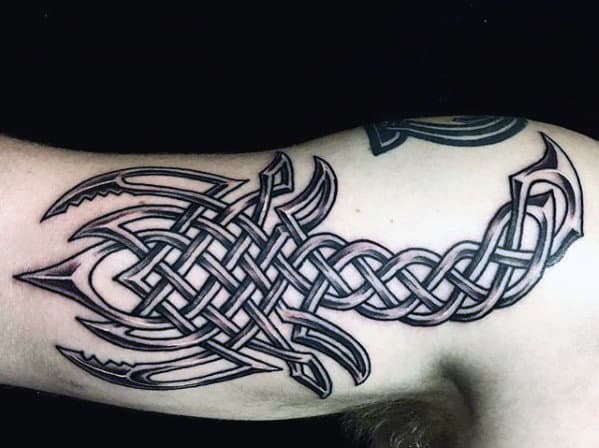 Celtic Tribal Scorpion Mens Inner Arm Bicep Tattoo Ideas