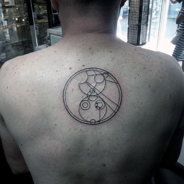 Center Of Back Guys Gallifreyan Circle Tattoo