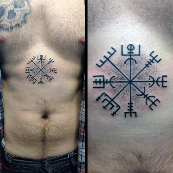 Center Of Cester Rune Symbol Male Tattoo Ideas
