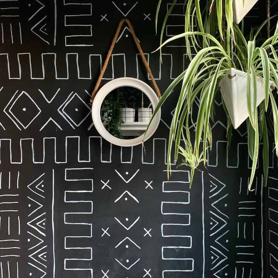 chalkboard paint wall hanging plant