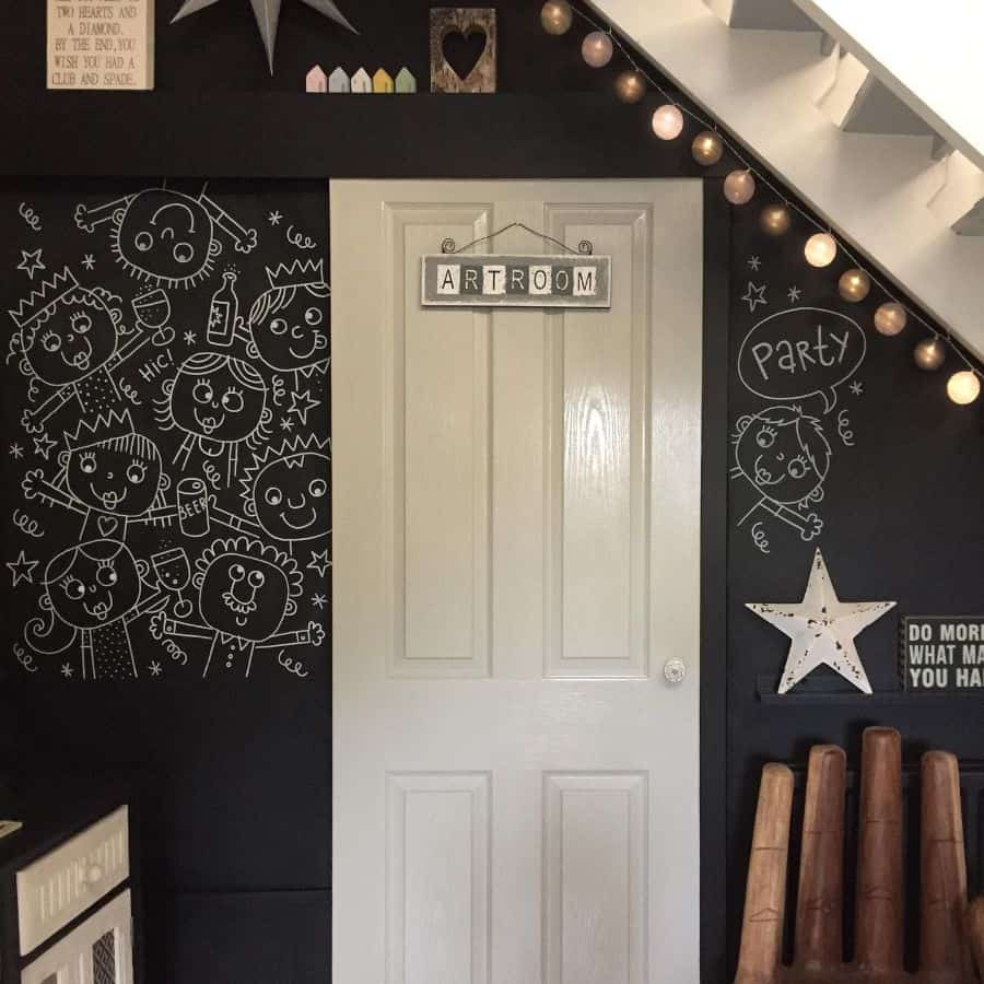 chalkboard paint wall kids room white door