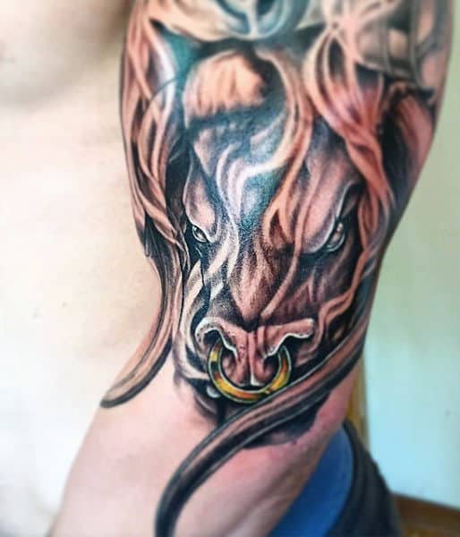Charging Bull Tattoo For Guys