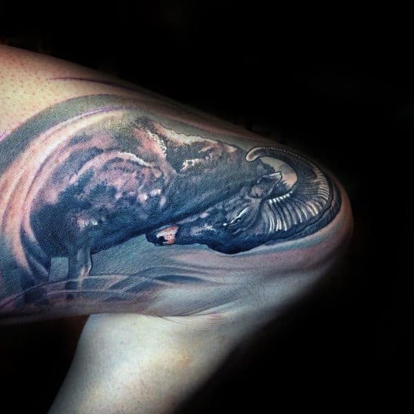 Charging Ram Guys 3d Aries Knee And Thigh Tattoo